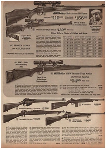 1965 Montgomery Ward Print AD Western Field Rifles Guns Bolt Action - Picture 1 of 3