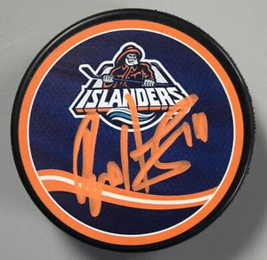 Bo Horvat Signed New York Islanders Logo Hockey Puck Autograph (#3) - Picture 1 of 2