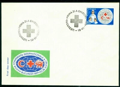 1977 Red Cross,Red Crescent,Red Lion and Sun,Nurse,Children,Romania,Mi.3435,FDC - Image 1 of 2