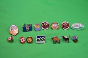 14 spille Alberta Canada, pinback, beagle, alce, Warner, Lethbridge, Yukon NRA 5 anni membrana - Foto 1 di 5