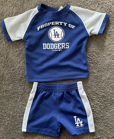 GENUINE MLB LOS ANGELES DODGERS BABY 2 Pc SHORT SET-12mo-FREE SHIP Cover
