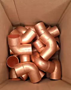 1-1/2" Copper Street FTG x C 90 Degree Elbow Sweat Plumbing Fitting *Lot of (18) - Picture 1 of 1