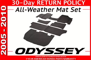 05-10 Genuine OEM Honda Odyssey Black All Season Floor Mat Set (08P13-SHJ-110C) - Picture 1 of 2