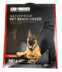 NEW Car and Driver WATERPROOF PET BENCH COVER 56" x 47" Back Seat Car SUV Black - Picture 1 of 2