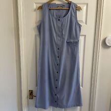 Royal Robbins Womens Blue Striped Sleeveless Walking Button Down Dress Size L