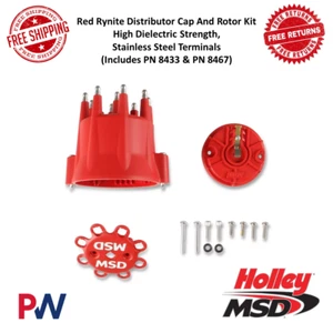 MSD Red Rynite Distributor Cap And Rotor Kit High Dielectric Incl PN 8433 & 8467 - Bild 1 von 7