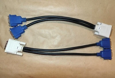 DVI-I DUAL Link Kabel auf 2 x VGA, Matrox 15963-02 u.a. für G450 P750 G55 G200 - Bild 1 von 2