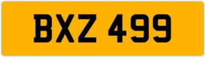 BXZ 499 B 3x3 DATELESS PRIVATE NUMBER PLATE BEC BEK BRY BEN BOB BAZ BIL BAS BON - Picture 1 of 1