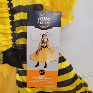 Sweet Bee as Honey Halloween Child Girls Costume Fancy Dress yellow Stripe 4T - Picture 1 of 4