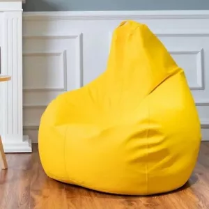 Modern comfy outdoor waterproof sitting bean bag cover PU leather with pocket - Picture 1 of 5