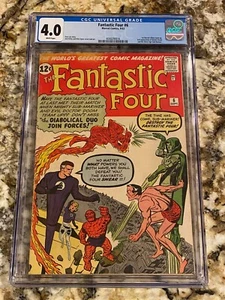 FANTASTIC FOUR #6 CGC 4.0 RARE WHITE PGS 2ND DOOM SUB-MARINER 1ST VILLAIN TEAMUP - Picture 1 of 3