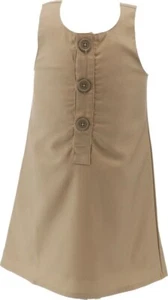 Lands' End Little Girl's Solid BF A-Line Jumper Khaki 4 NWOT (76) - Picture 1 of 8
