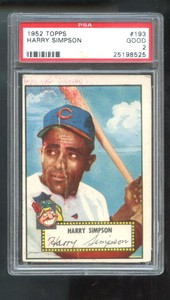 1952 Topps #193 Harry Simpson PSA 2 Graded Baseball Card Cleveland Indians MLB