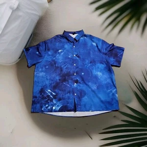 4X SS Mens Button-Up Shirt 60" Chest New Blue Water - Picture 1 of 9
