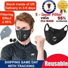 ROCKBROS Outdoor Sports Cycling Scarf Neck Face Mask with Filter Black One Size#