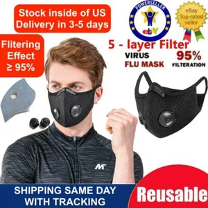 ROCKBROS Sciarpa Ciclismo Sport Outdoor Maschera Collo Viso con Filtro Nero Taglia Unica# - Foto 1 di 12
