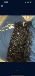 Black Feather Dress - Picture 1 of 2