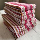 6 Pottery Barn Multi Color Stripe 2 Bath & 4 Hand Towels 100% Cotton Portugal