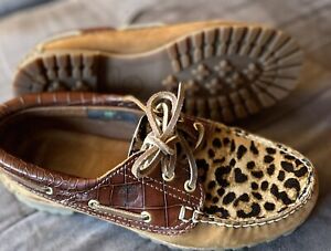 Ladies Timberland Leopard Print Deck Shoes Size 6