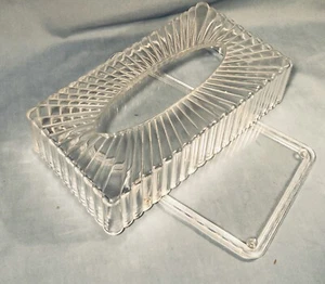 Vintage Klar Acryl Kunststoff Taschentuch Box Rechteck Abdeckung Halter MCM - Bild 1 von 7