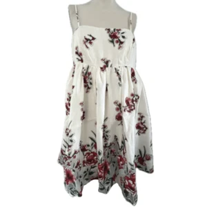Storia Dress Women Medium Chiffon Floral Sleeveless Knee Length Demure Lined New - Picture 1 of 9