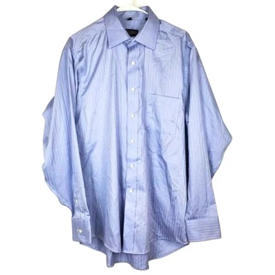 Donald J Trump Signature Collection Manga Larga Abotonada Vestido Camisa Rayas Foto 1 de 4