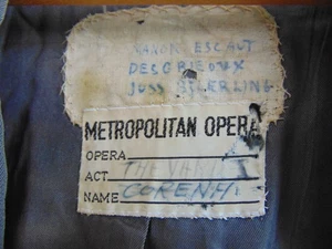 VINTAGE 1949 METROPOLITAN OPERA HOUSE TENOR'S COAT FROM PLAY "MANON LESCAUT" - Picture 1 of 15