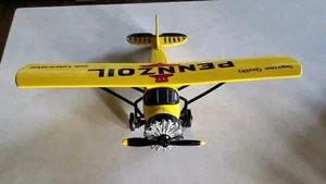 Gearbox Toy Limited Pennzoil Collectible Diecast Metal Coin Bank Plane yellow - Picture 1 of 13