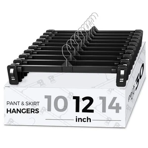 Paquete de 30 pantalones Titan Mall 12 pulgadas falda de plástico negro colgante con antideslizante - Imagen 1 de 9