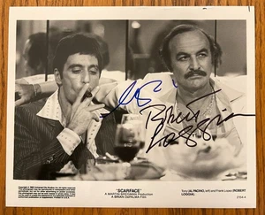 Al Pacino & Robert Loggia signiert Scarface 8"x10" schwarzweiß Pressefoto - JSA LOA - Bild 1 von 5
