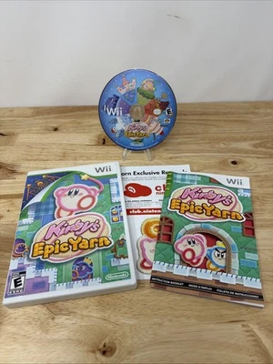 Kirby's Epic Yarn (Nintendo Wii, 2010) - CIB, completo di manuale! Testato/Funzionante - Immagine 1 di 2
