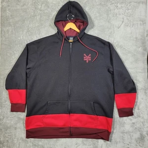 Zoo York Hoodie Herren 2XLT Tall Full Zip schwarz rot gesticktes Logo Sweatshirt - Bild 1 von 9