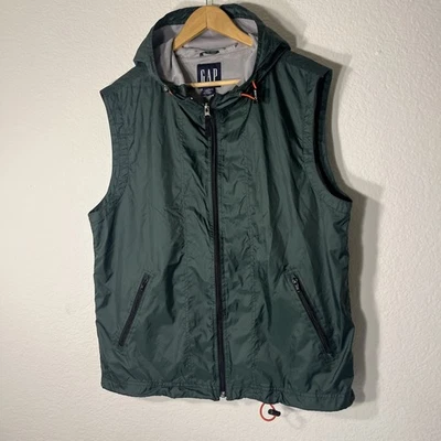 GAP Vest Men’s/ Unisex Hooded Windbreaker Jacket Nylon Dk.Green Size L - Image 1 of 4