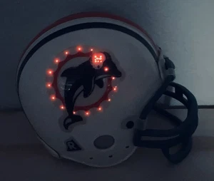 Vintage 1999 Miami Dolphins Fiber Optic Light Up Riddell NFL Mini Helmet Works - Picture 1 of 8