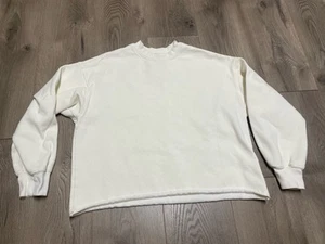 Xirena Sweatshirt Washed White Retro Vintage Inspired Made USA Size Small - Picture 1 of 6