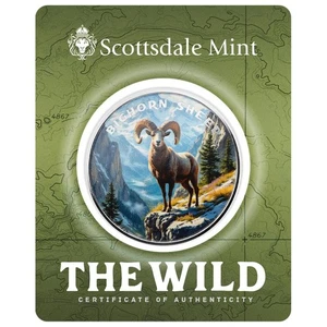 1 oz Silver - The Wild | Bighorn Sheep .999 Silver Color Round in Certi-Lock® - Picture 1 of 5
