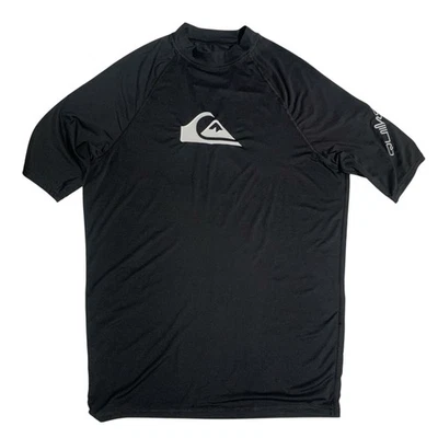 Quiksilver Men's Rash Guard Surf Swim Shirt - Large - Black UV Protection - Image 1 of 4