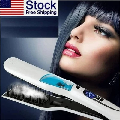 Паровой выпрямитель волос керамическая щетка с автоматической функцией быстрый нагрев расческа - Изображение 1 из 4