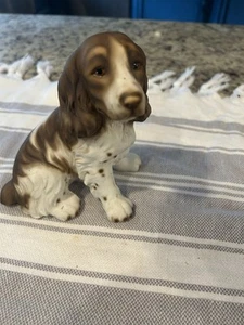 Rare Vintage Harvey Knox Springer Spaniel Dogs Puppy Figurine Brown White JAPAN - Picture 1 of 7