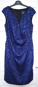 Adrianna Papell Sapphire Blue Sheath Dress Size 16 Fit Size 14 VGC - Picture 1 of 6