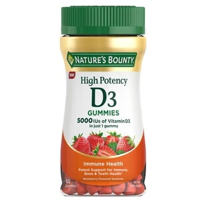 Gomitas Nature's Bounty Vitamina D 5000 UI, Vitamina D3 Alta Potencia Inmune - Imagen 1 de 6