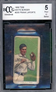 1909 T206 White Border #205 Frank Laporte Card BGS BCCG 5 Poor+ - Picture 1 of 2