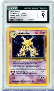 CGC MINT 9 Pokémon TCG Alakazam 001/130 Base Set 2 Holo Wotc Nintendo (2000) - Bild 1 von 2