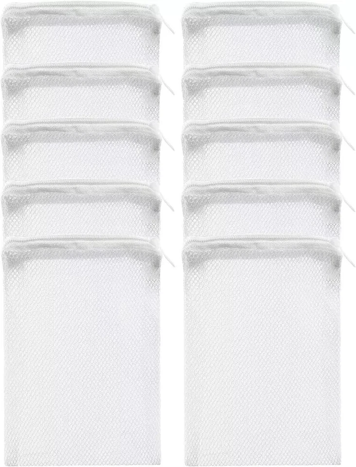 Bolsas de medios de filtro de acuario de 10 piezas - Bolsas de malla reutilizables (6" x 4") para pecera Foto 1 de 4
