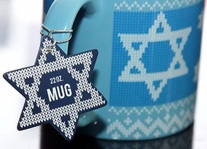 GORGEOUS LARGE 22 Oz. STAR of DAVID MAGEN DaVID ORNAMENTS CERAMIC TEA COFFEE MUG - Picture 1 of 8