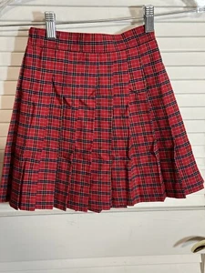 Plaid Red Skirt Size 5 Girls Greendog Holiday Christmas School Pleated - Picture 1 of 8