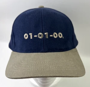 Cappello da baseball Y2K 01-01-00 blu/abbronzato "Be There" 25 anni! NOS taglia unica - Foto 1 di 8