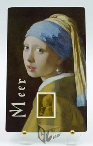 Pendiente niña con perlas de Vermeer 1/1000 OZ barra de monedas de oro 999 3000 francos Chad - Imagen 1 de 3