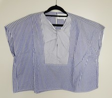 CARVEN striped twisted front gorgeous loose top size 44 NEW 