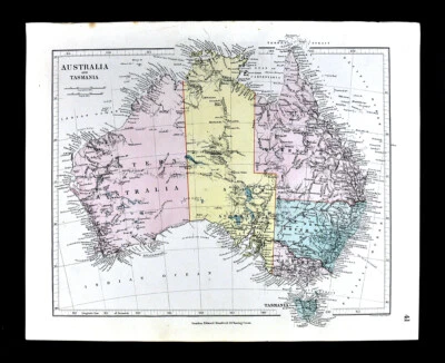 1885 Stanford Map Australia Sydney Melbourne Adelaide Brisbane Perth Antique - Image 1 of 4
